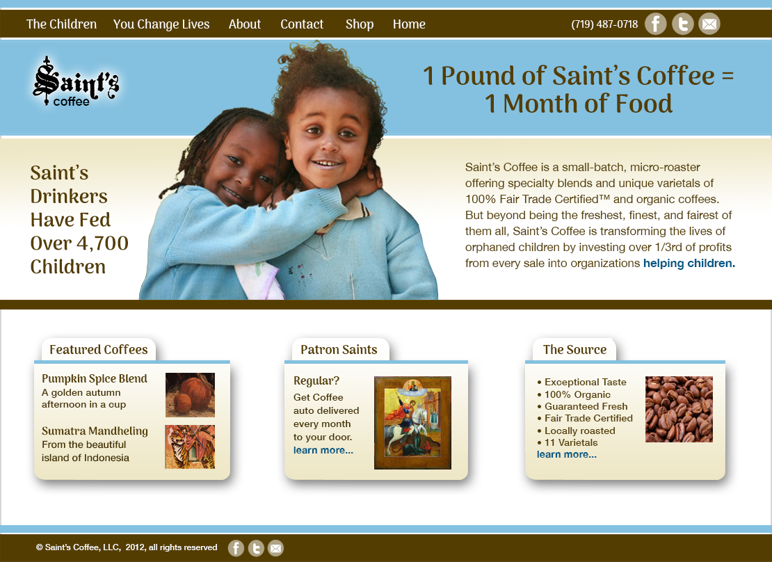 Saint's Coffee Web Site